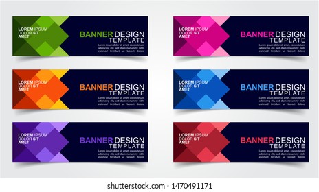 Set of Modern  Web Banner Design Background.  Creative Banner Header Templates - Vector