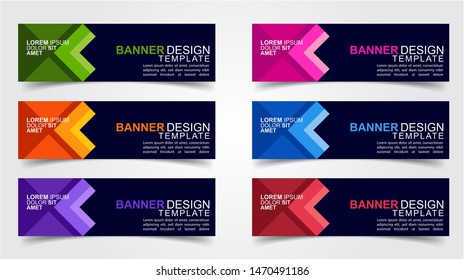 Set of Modern  Web Banner Design Background.  Creative Banner Header Templates - Vector