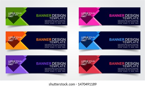 Set of Modern  Web Banner Design Background.  Creative Banner Header Templates - Vector
