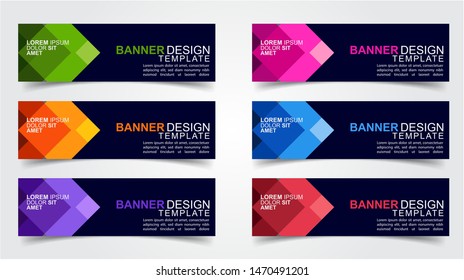 Set of Modern  Web Banner Design Background.  Creative Banner Header Templates - Vector
