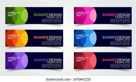 Set of Modern  Web Banner Design Background.  Creative Banner Header Templates - Vector