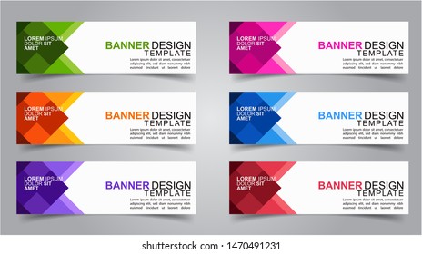 Set of Modern  Web Banner Design Background.  Creative Banner Header Templates - Vector