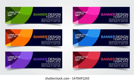 Set of Modern  Web Banner Design Background.  Creative Banner Header Templates - Vector