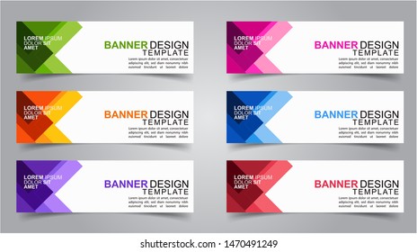 Set of Modern  Web Banner Design Background.  Creative Banner Header Templates - Vector