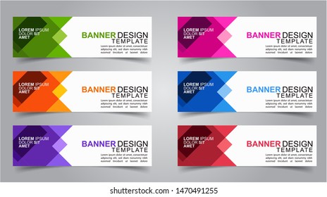 Set of Modern  Web Banner Design Background.  Creative Banner Header Templates - Vector