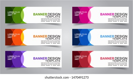 Set of Modern  Web Banner Design Background.  Creative Banner Header Templates - Vector