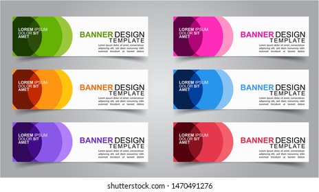 Set of Modern  Web Banner Design Background.  Creative Banner Header Templates - Vector