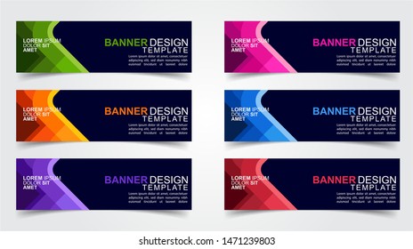 Set of Modern  Web Banner Design Background.  Creative Banner Header Templates.Eps10