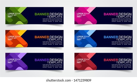 Set of Modern  Web Banner Design Background.  Creative Banner Header Templates.Eps10