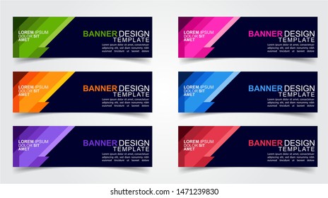 Set of Modern  Web Banner Design Background.  Creative Banner Header Templates.Eps10