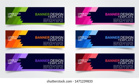 Set of Modern  Web Banner Design Background.  Creative Banner Header Templates.Eps10