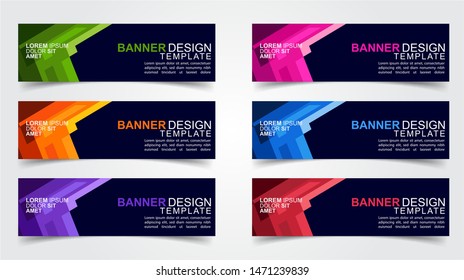 Set of Modern  Web Banner Design Background.  Creative Banner Header Templates.Eps10