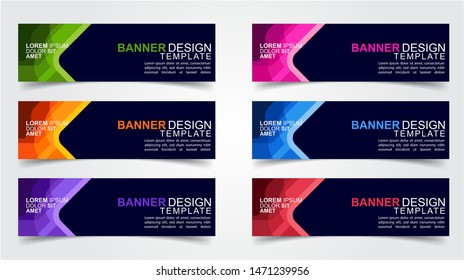 Set of Modern  Web Banner Design Background.  Creative Banner Header Templates.Eps10