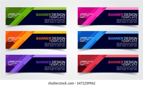 Set of Modern  Web Banner Design Background.  Creative Banner Header Templates.Eps10