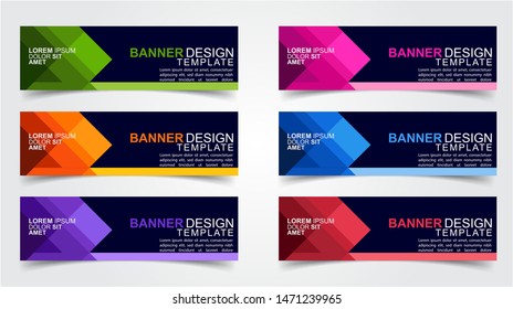 Set of Modern  Web Banner Design Background.  Creative Banner Header Templates.Eps10