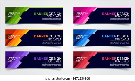 Set of Modern  Web Banner Design Background.  Creative Banner Header Templates.Eps10