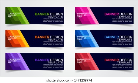 Set of Modern  Web Banner Design Background.  Creative Banner Header Templates.Eps10