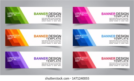 Set of Modern  Web Banner Design Background.  Creative Banner Header Templates.Eps10