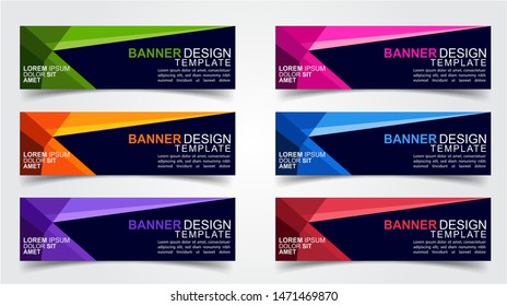 Set of Modern  Web Banner Design Background.  Creative Banner Header Templates.Eps10