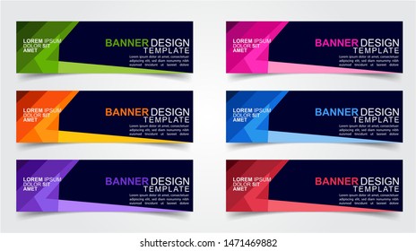 Set of Modern  Web Banner Design Background.  Creative Banner Header Templates.Eps10