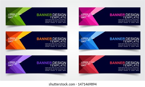 Set of Modern  Web Banner Design Background.  Creative Banner Header Templates.Eps10