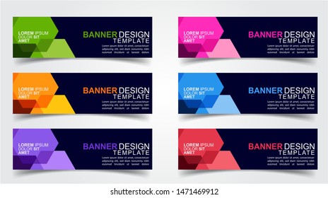 Set of Modern  Web Banner Design Background.  Creative Banner Header Templates.Eps10