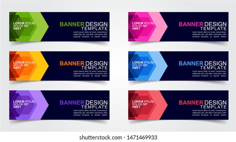 Set of Modern  Web Banner Design Background.  Creative Banner Header Templates.Eps10