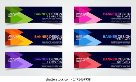Set of Modern  Web Banner Design Background.  Creative Banner Header Templates.Eps10