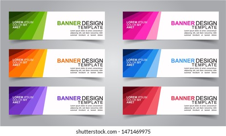 Set of Modern  Web Banner Design Background.  Creative Banner Header Templates.Eps10