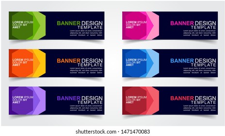 Set of Modern  Web Banner Design Background.  Creative Banner Header Templates.Eps10