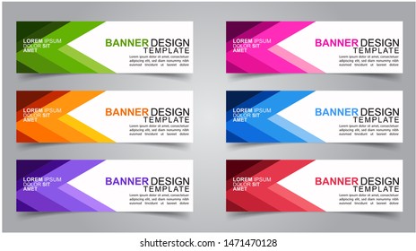 Set of Modern  Web Banner Design Background.  Creative Banner Header Templates.Eps10