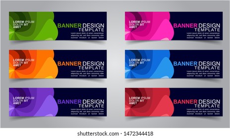 Set of Modern  Web Banner Design Background.  Creative Banner Header Templates.Eps10