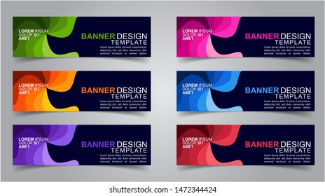 Set of Modern  Web Banner Design Background.  Creative Banner Header Templates.Eps10