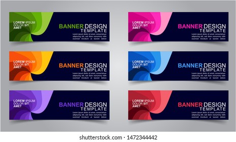 Set of Modern  Web Banner Design Background.  Creative Banner Header Templates.Eps10