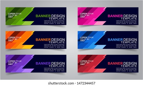 Set of Modern  Web Banner Design Background.  Creative Banner Header Templates.Eps10