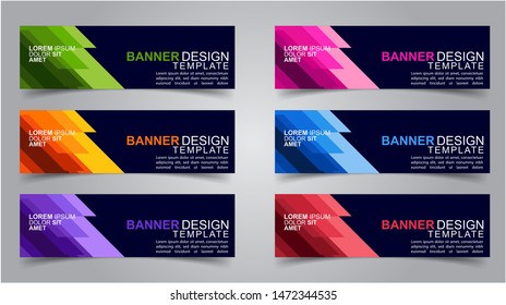 Set of Modern  Web Banner Design Background.  Creative Banner Header Templates.Eps10