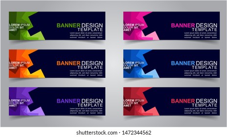 Set of Modern  Web Banner Design Background.  Creative Banner Header Templates.Eps10