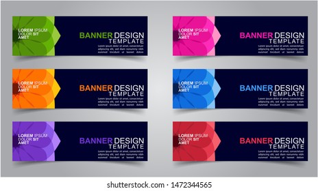 Set of Modern  Web Banner Design Background.  Creative Banner Header Templates.Eps10