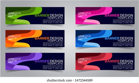 Set of Modern  Web Banner Design Background.  Creative Banner Header Templates.Eps10