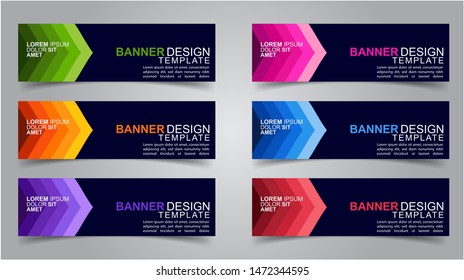 Set of Modern  Web Banner Design Background.  Creative Banner Header Templates.Eps10