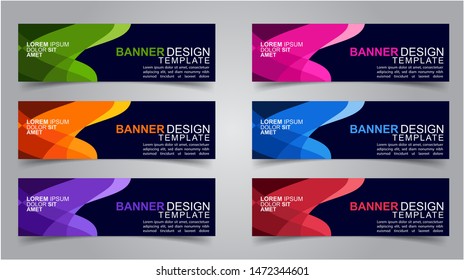 Set of Modern  Web Banner Design Background.  Creative Banner Header Templates.Eps10