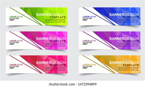 Set of Modern  Web Banner Design Background.  Creative Banner Header Templates.Eps10
