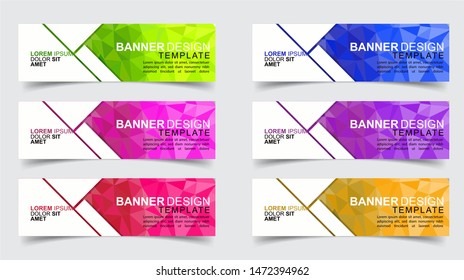 Set of Modern  Web Banner Design Background.  Creative Banner Header Templates.Eps10