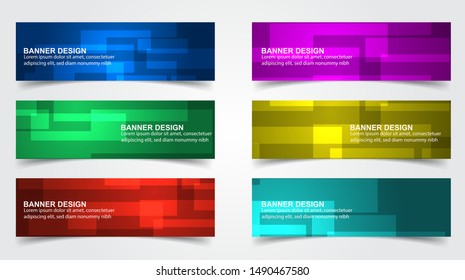 Set of Modern  Web Banner Design Background.  Creative Banner Header Templates.Eps10