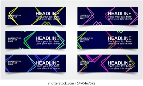 Set of Modern  Web Banner Design Background.  Creative Banner Header Templates.Eps10