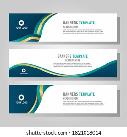 Set of modern web banner template elegant