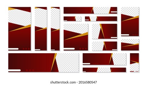 Banners web modernos de tamaño estándar con un lugar para las fotos. Establecer plantilla de banners. EPS 10. Ilustración del vector