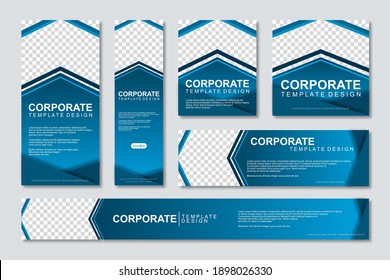 Conjunto de diseño de plantillas de banners web modernos con un lugar para fotos. Usuario moderno y minimalista de concepto para página web, banner, fondo. Ilustración del vector