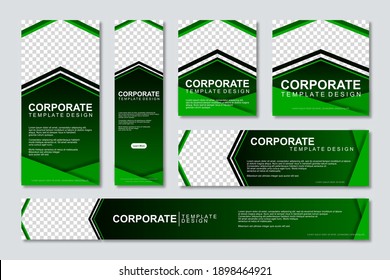 Conjunto de diseño de plantillas de banners web modernos con un lugar para fotos. Usuario moderno y minimalista de concepto para página web, banner, fondo. Ilustración del vector
