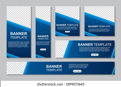 Set of modern web banners template design with a place for photos. Modern and minimalist concept user for web page, banner, background. Vector illustration